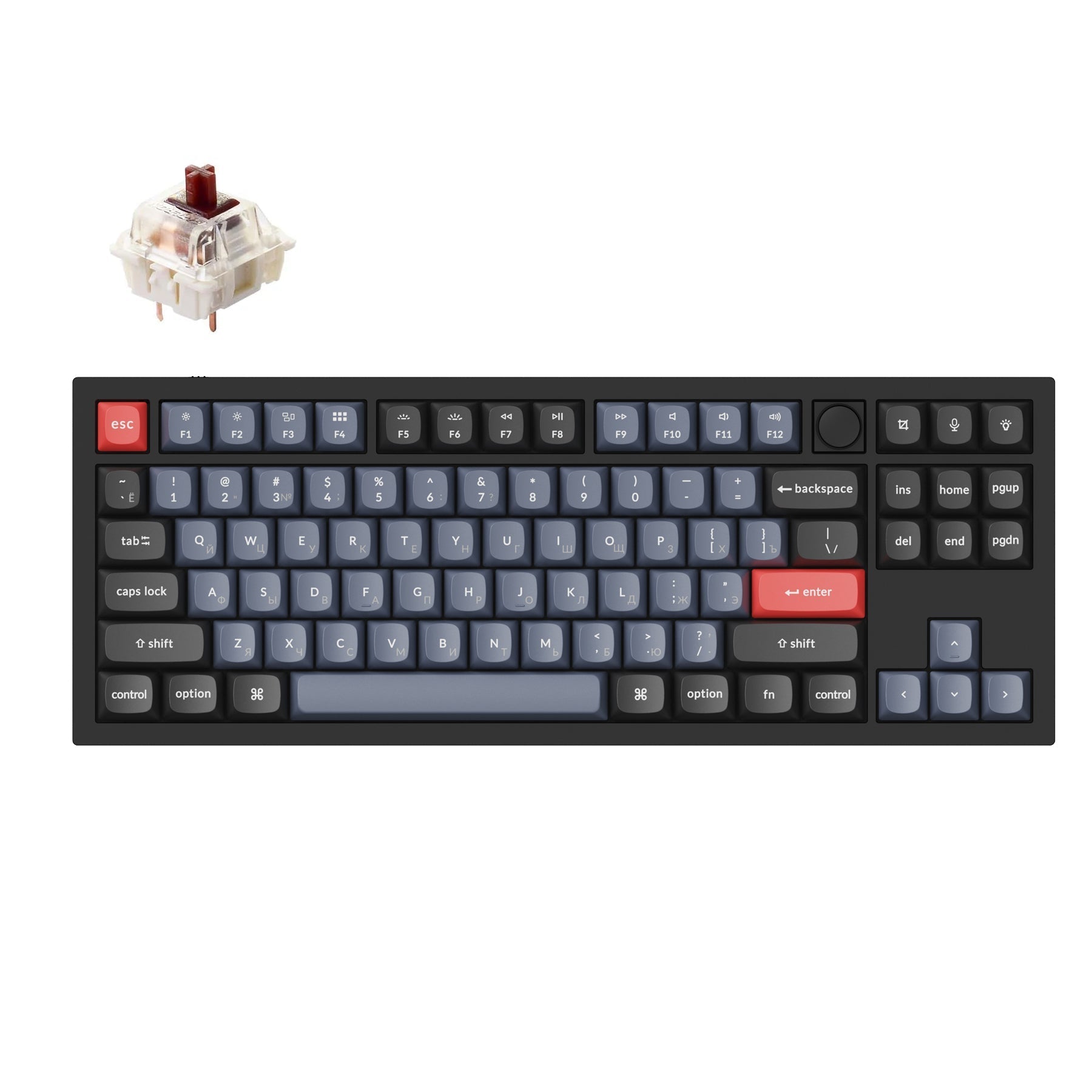 Clavier mécanique personnalisé Keychron Q3 QMK (Disposition russe RU)