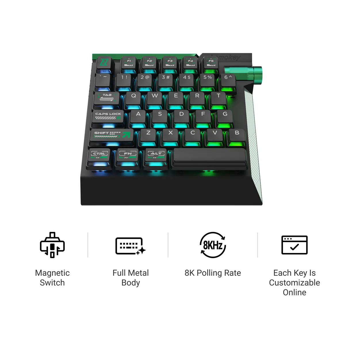 Lemokey L0 HE Clavier de jeu à interrupteur magnétique à une main