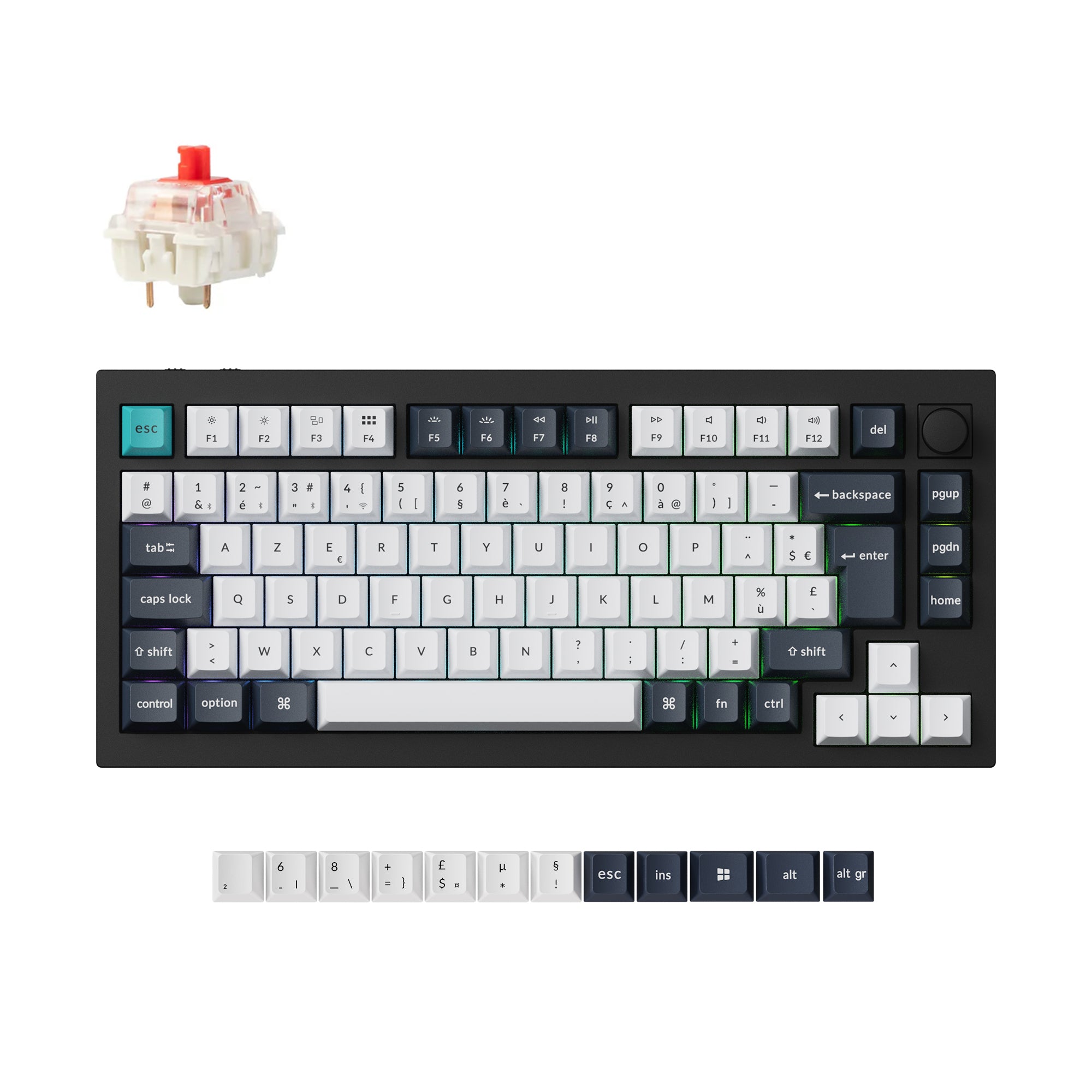 Keychron Q1 Max QMK/VIA Clavier mécanique personnalisé sans fil Collection de mises en page ISO