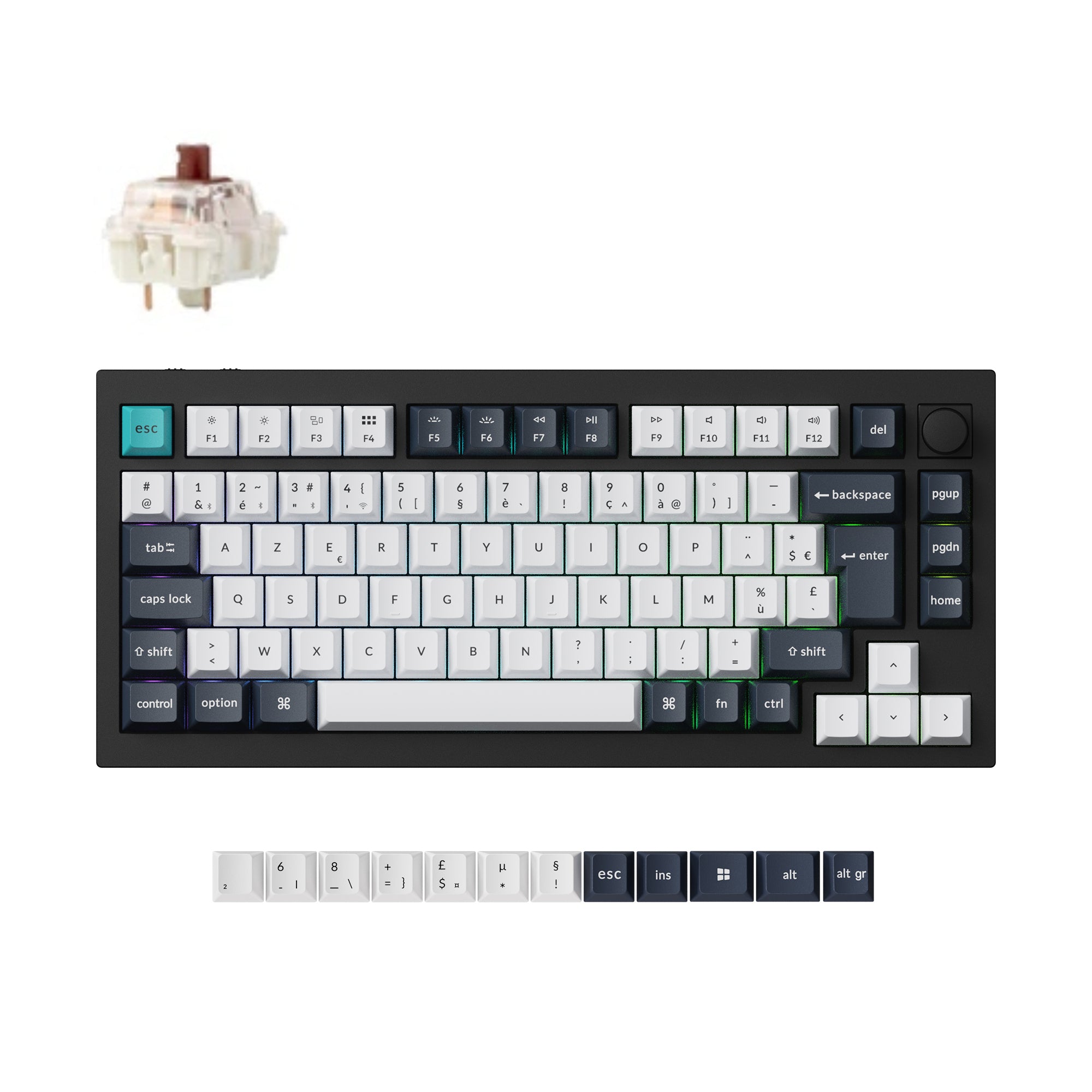 Keychron Q1 Max QMK/VIA Wireless Custom Mechanical Keyboard ISO Layout Collection