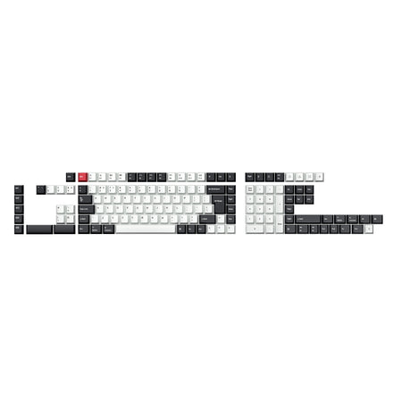 ISO Layout Cherry Profile Dye-Sub PBT Full Keycap Set - Black and White
