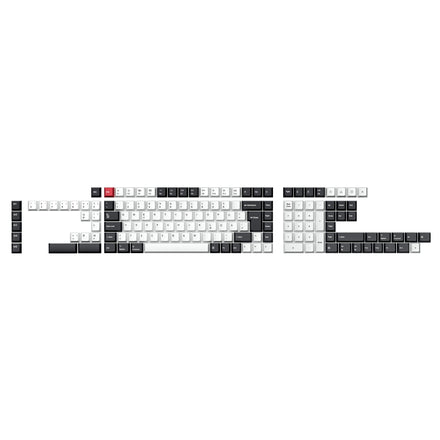 ISO Layout Cherry Profile Dye-Sub PBT Full Keycap Set - Black and White