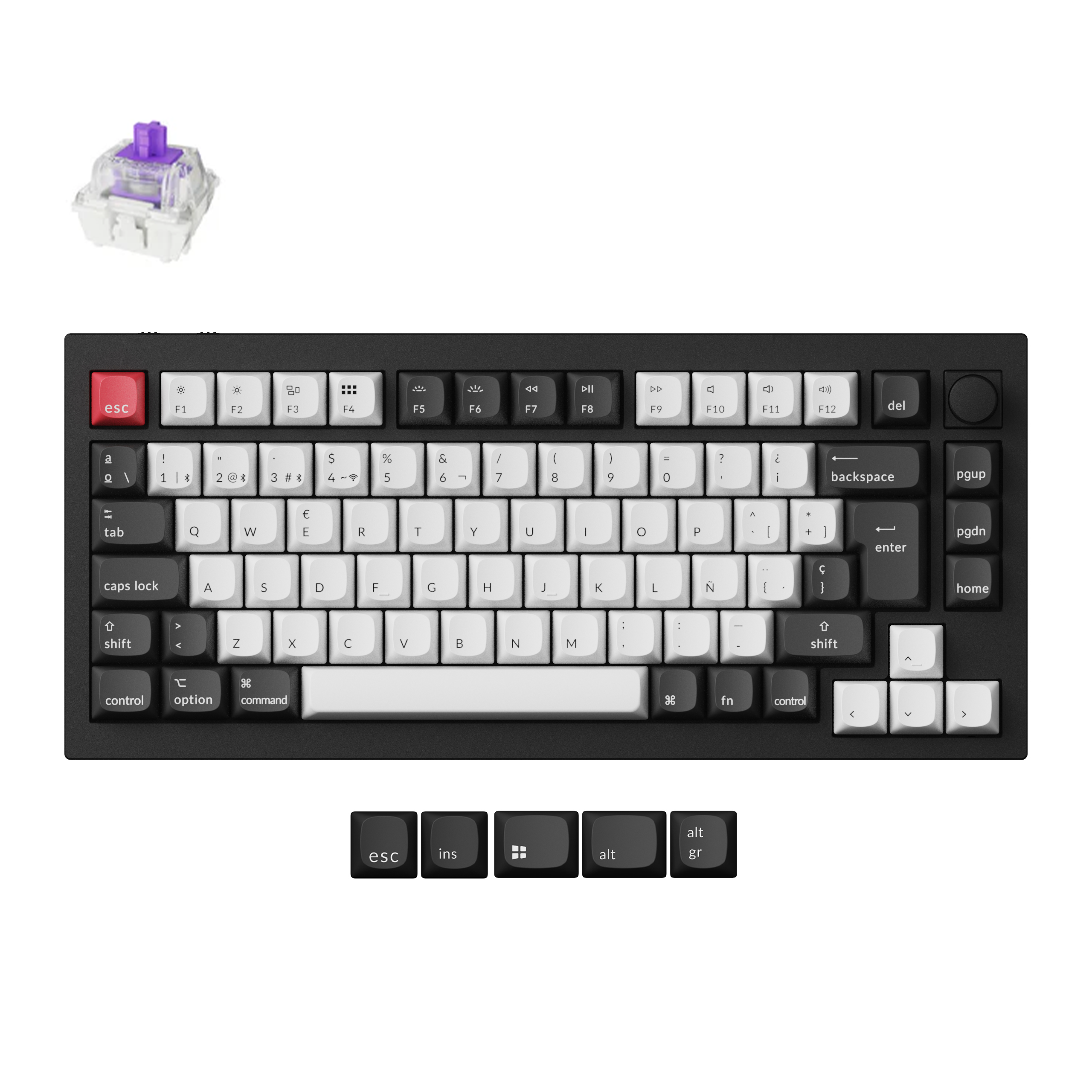 Collection de configuration ISO de clavier personnalisé sans fil Keychron Q1 HE QMK