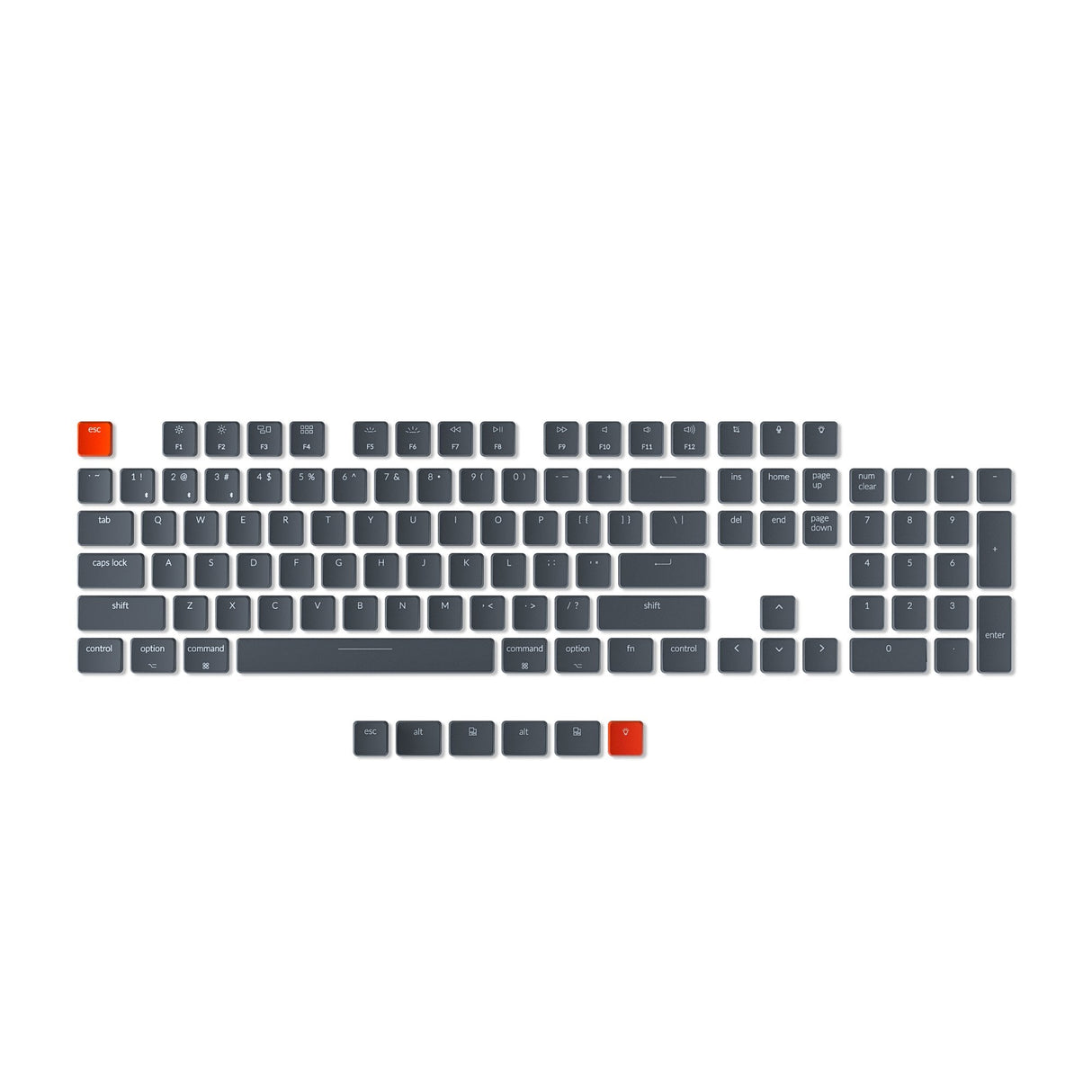 Keychron K1 version 4 ultra-slim wireless mechanical keyboard keycap set 109 keys