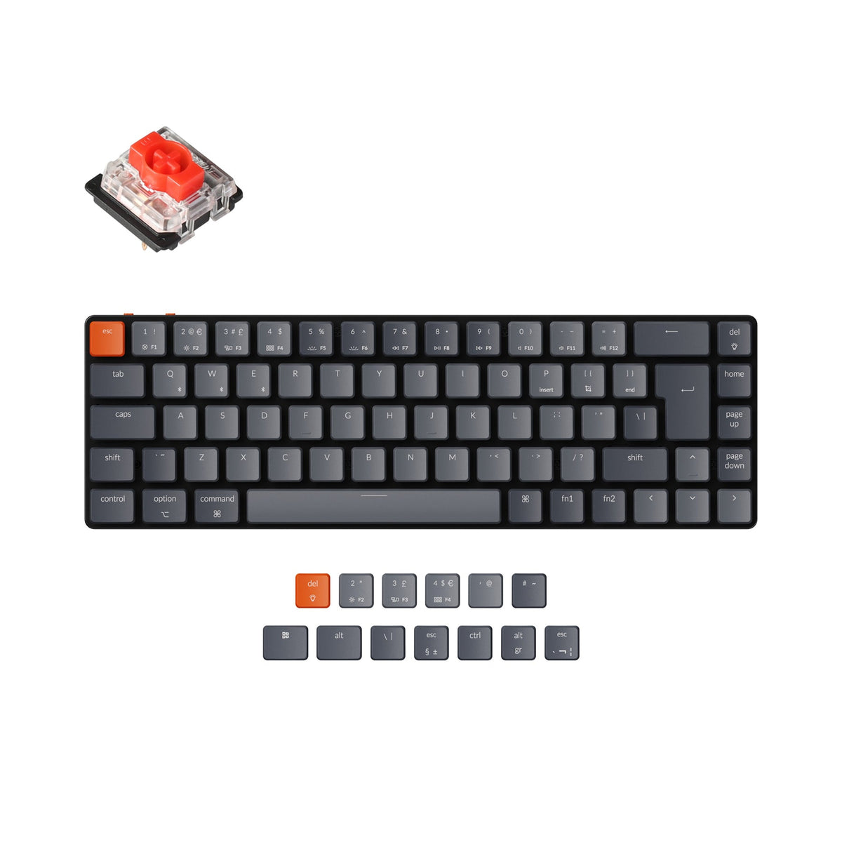 Fin Keyboard Clavier mécanique sans fil ultra-fin Keychron K7 (Disposition UK ISO ...