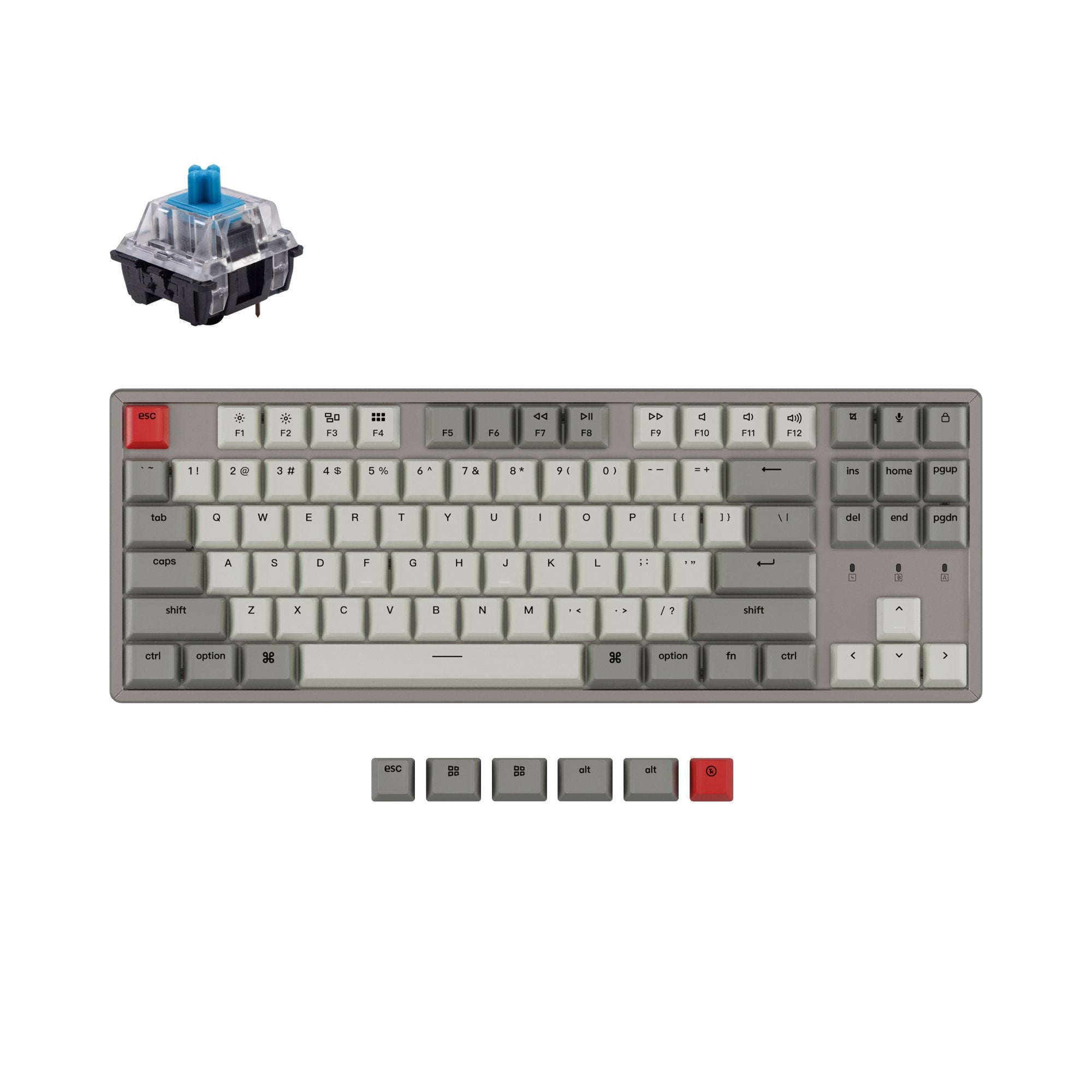 Clavier mécanique sans fil Keychron K8 sans rétroéclairage (disposition US ANSI)