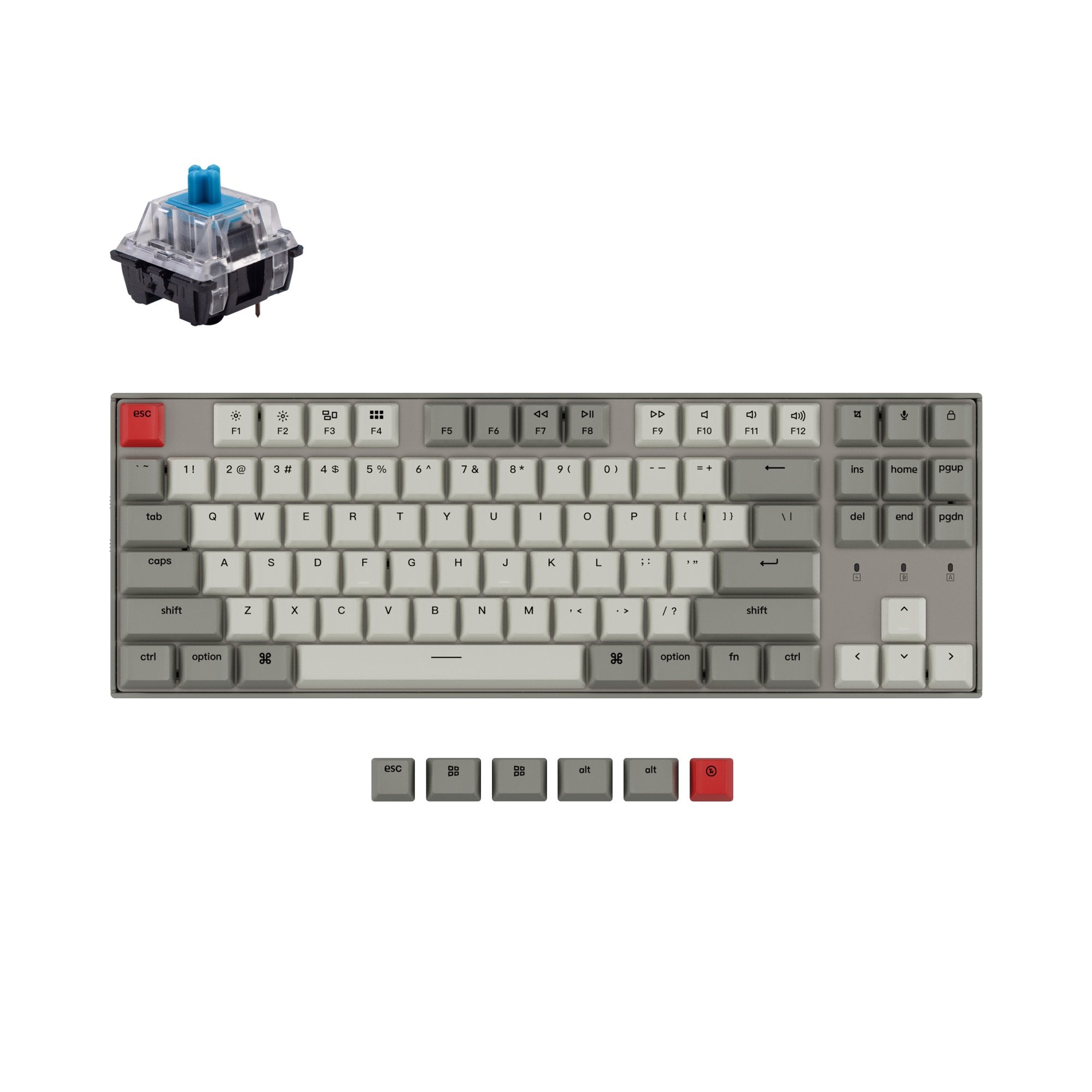 Clavier mécanique sans fil Keychron K8 sans rétroéclairage (disposition US ANSI)