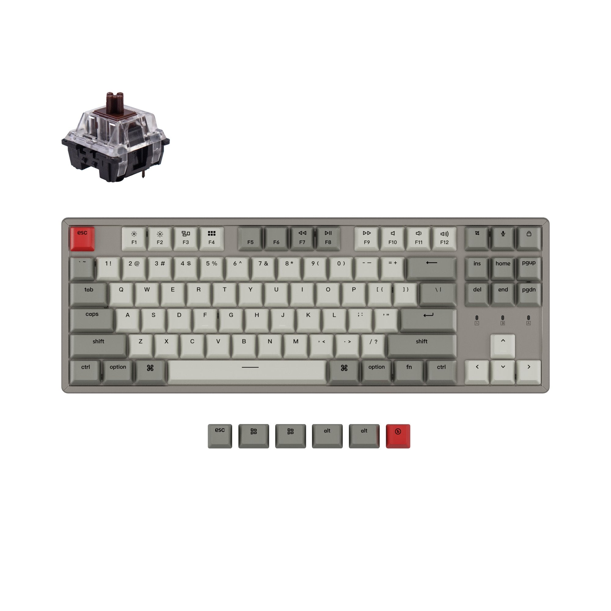 Clavier mécanique sans fil Keychron K8 sans rétroéclairage (disposition US ANSI)