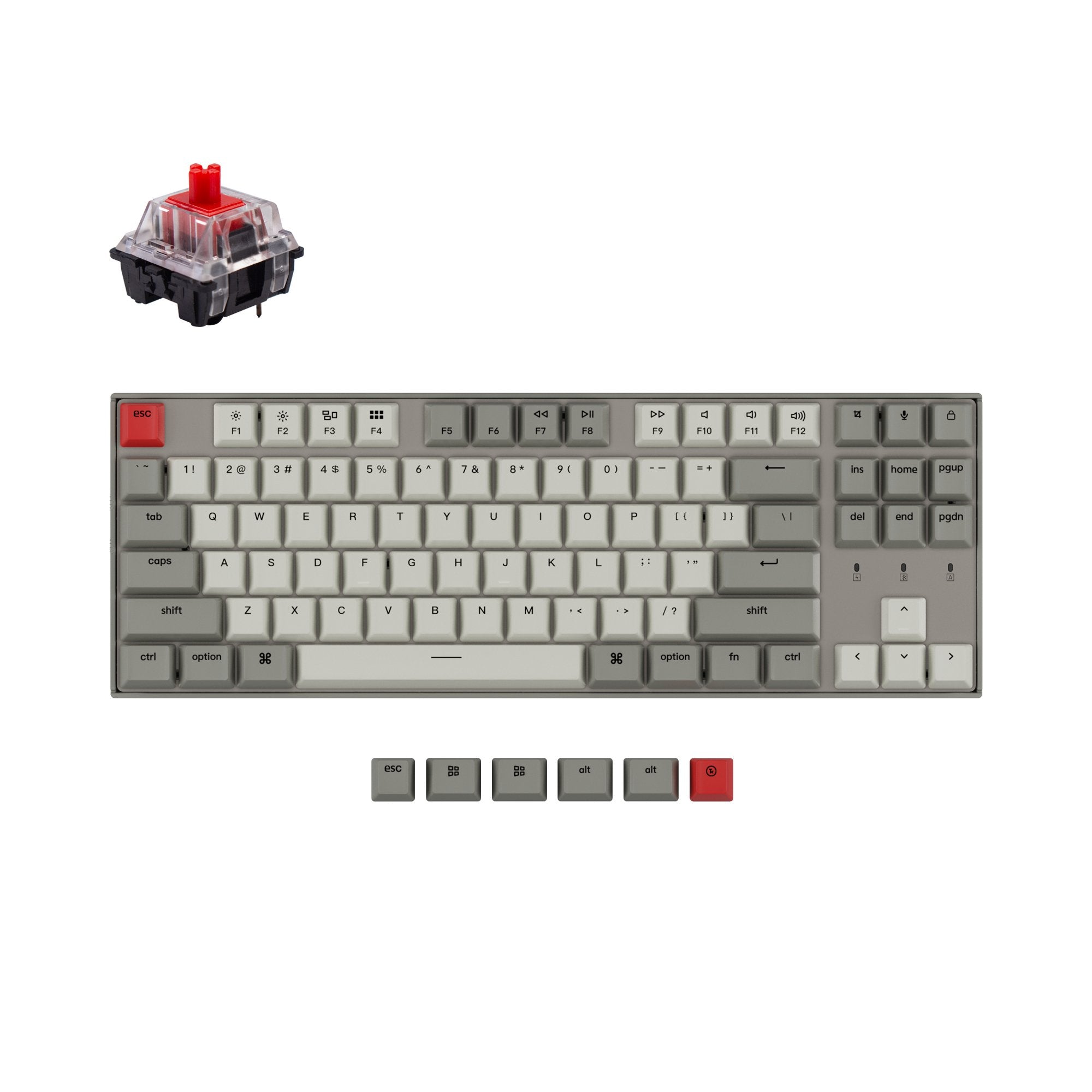 Clavier mécanique sans fil Keychron K8 sans rétroéclairage (disposition US ANSI)