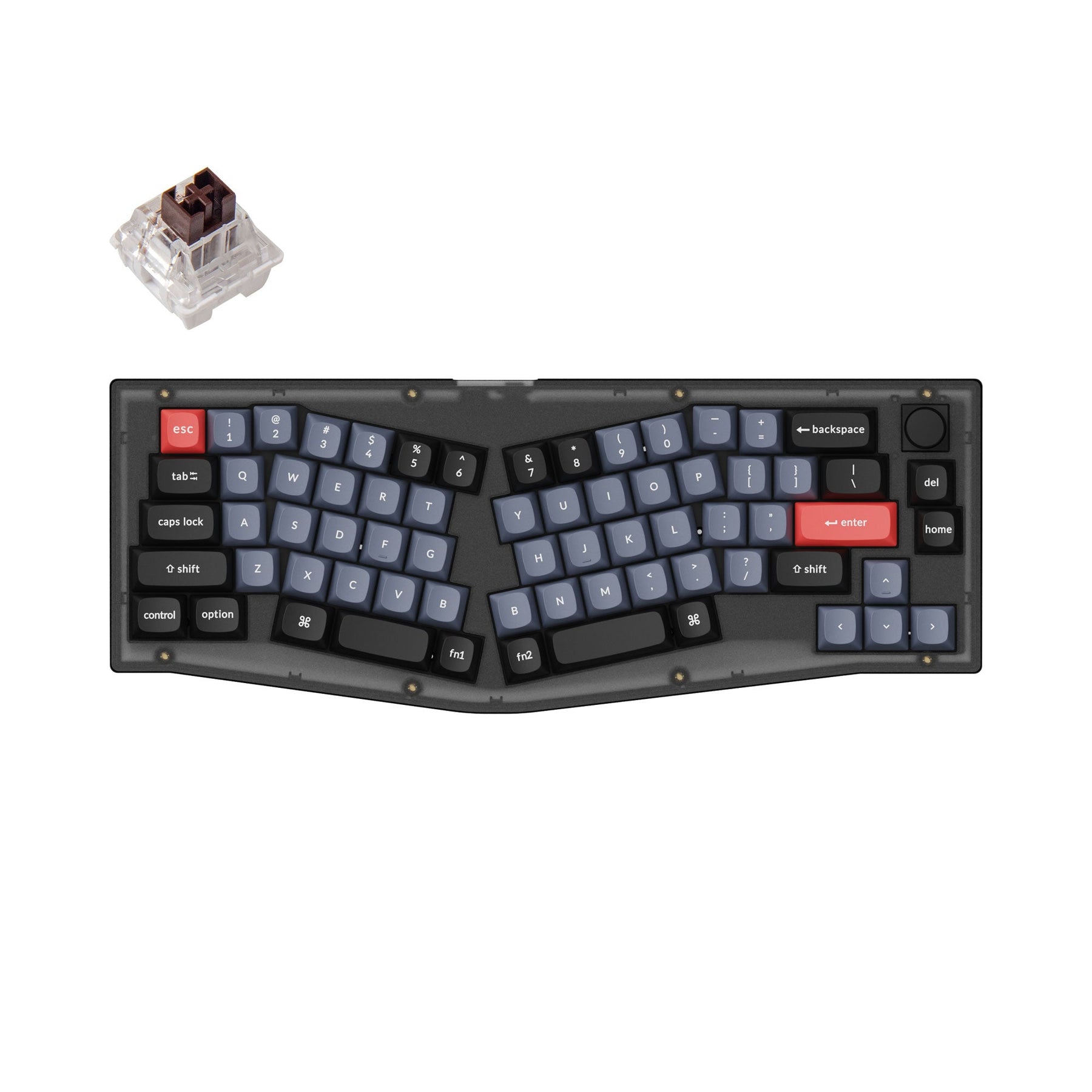 Keychron V8 (disposition Alice) clavier mécanique personnalisé filaire QMK (disposition US ANSI)