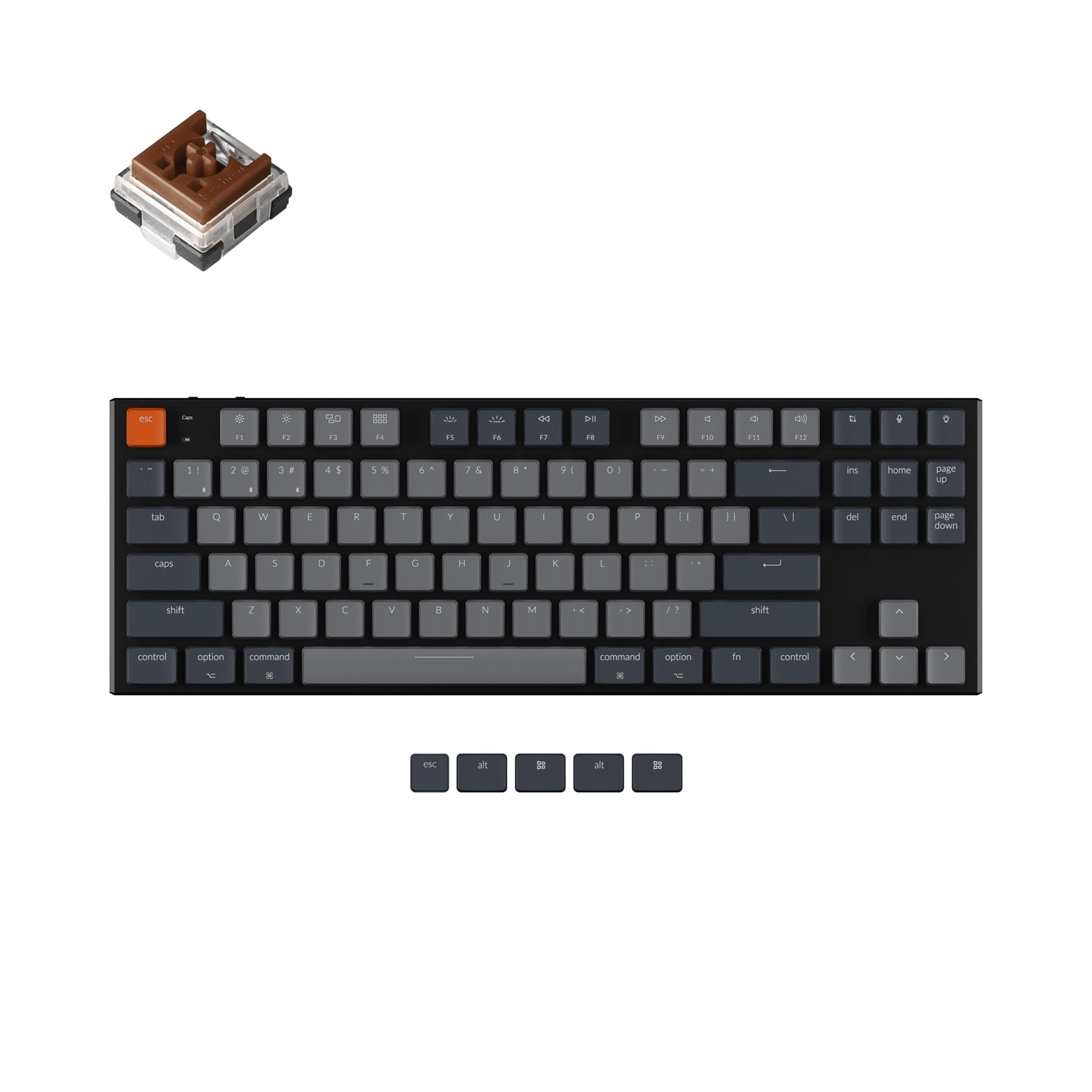 Clavier mécanique sans fil Keychron K1 version 5 (disposition US ANSI)