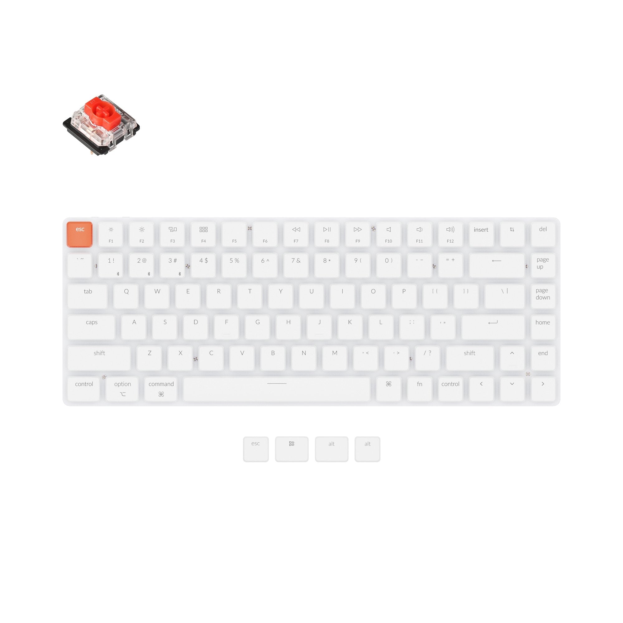 keychron k3 low profile ultra slim wireless mechanical keyboard non backlight mac windows gateron mechanical switch red