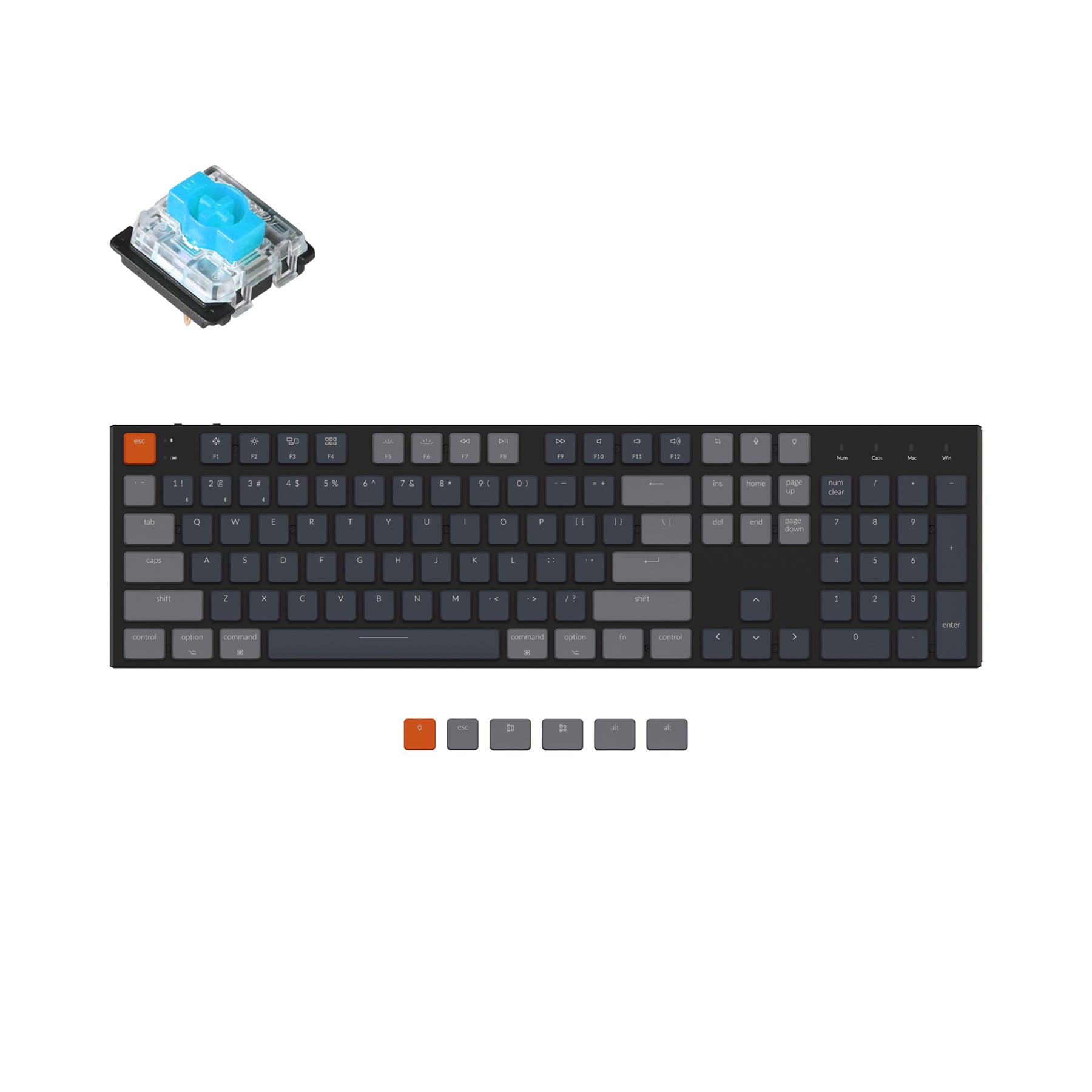 Clavier mécanique sans fil ultra fin Keychron K5 (disposition US ANSI)
