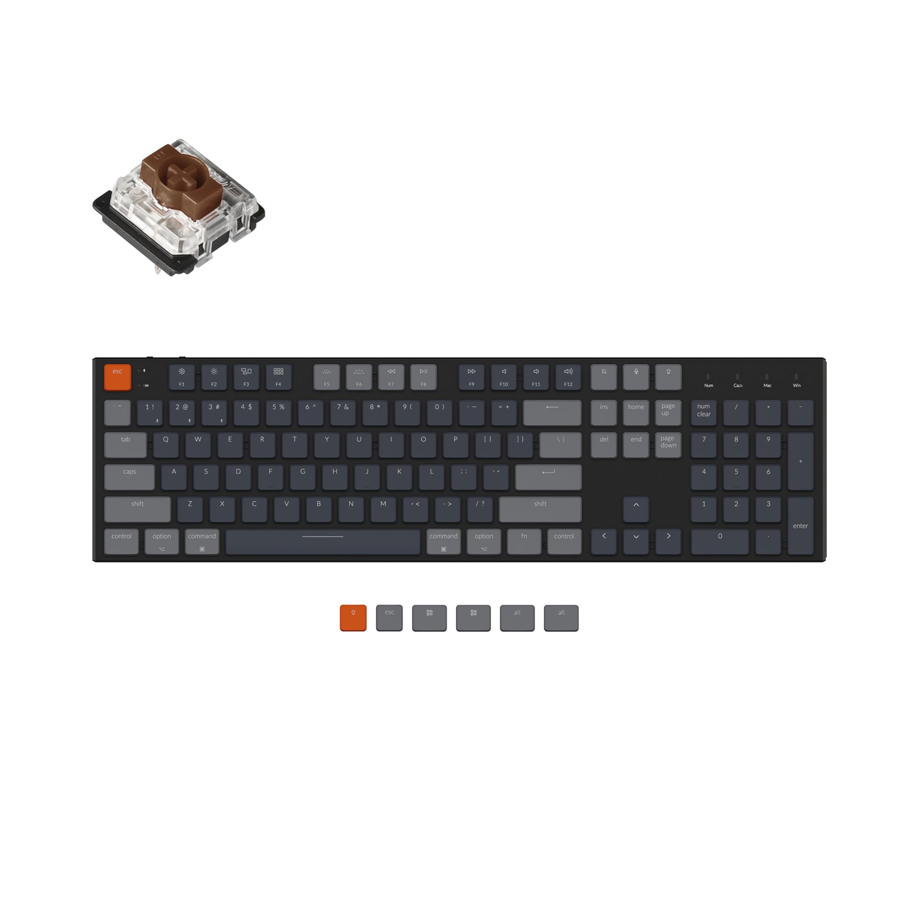 Clavier mécanique sans fil ultra fin Keychron K5 (disposition US ANSI)
