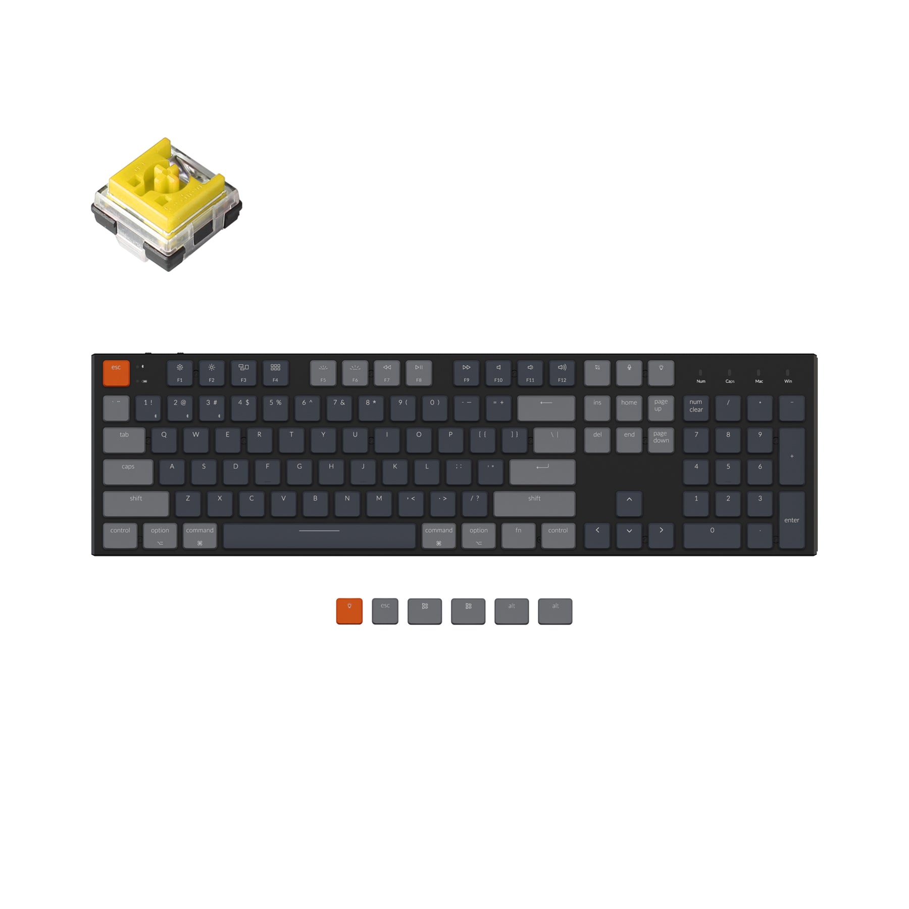Clavier mécanique sans fil ultra fin Keychron K5 (disposition US ANSI)
