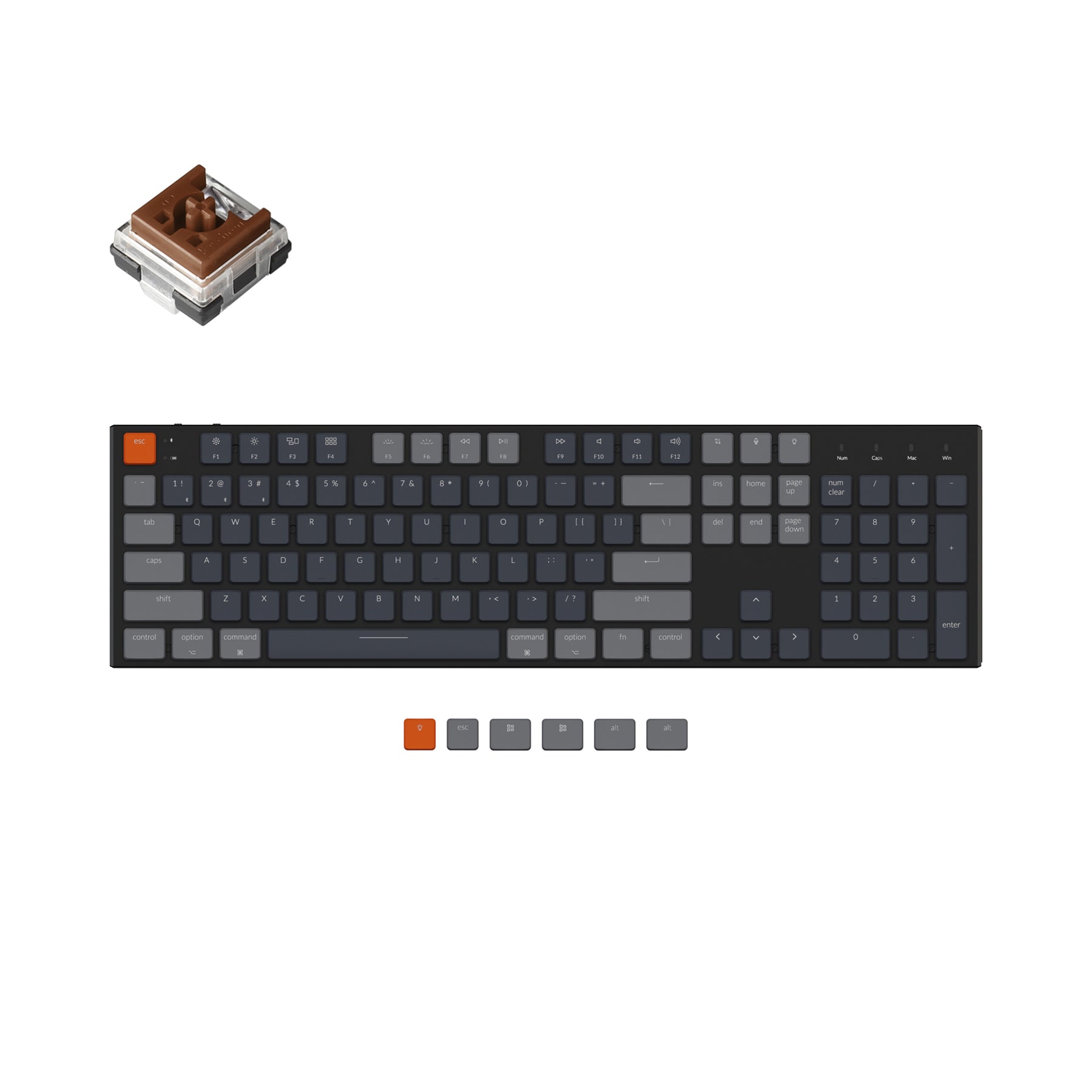 Clavier mécanique sans fil ultra fin Keychron K5 (disposition US ANSI)