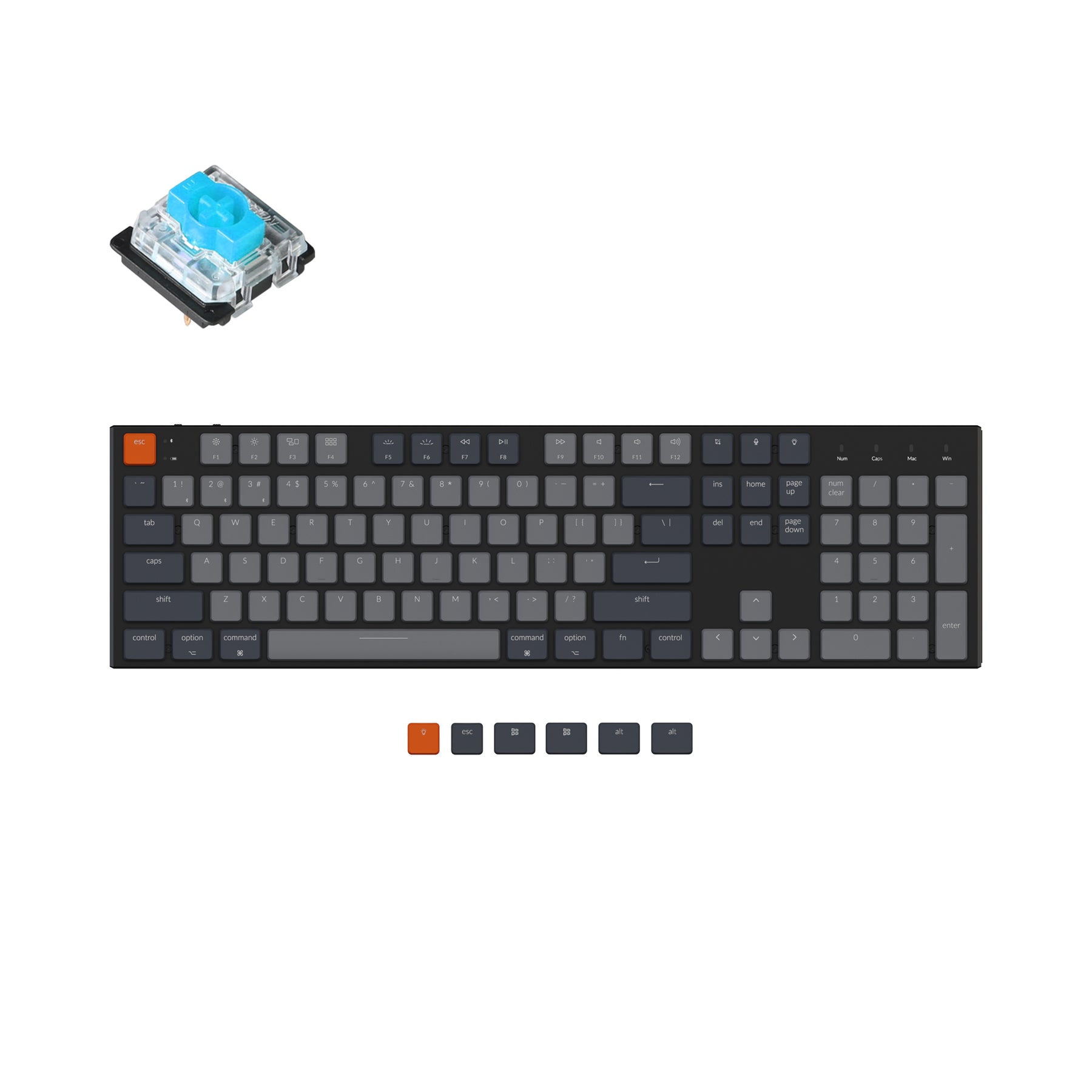 Clavier mécanique sans fil ultra fin Keychron K5 (disposition US ANSI)