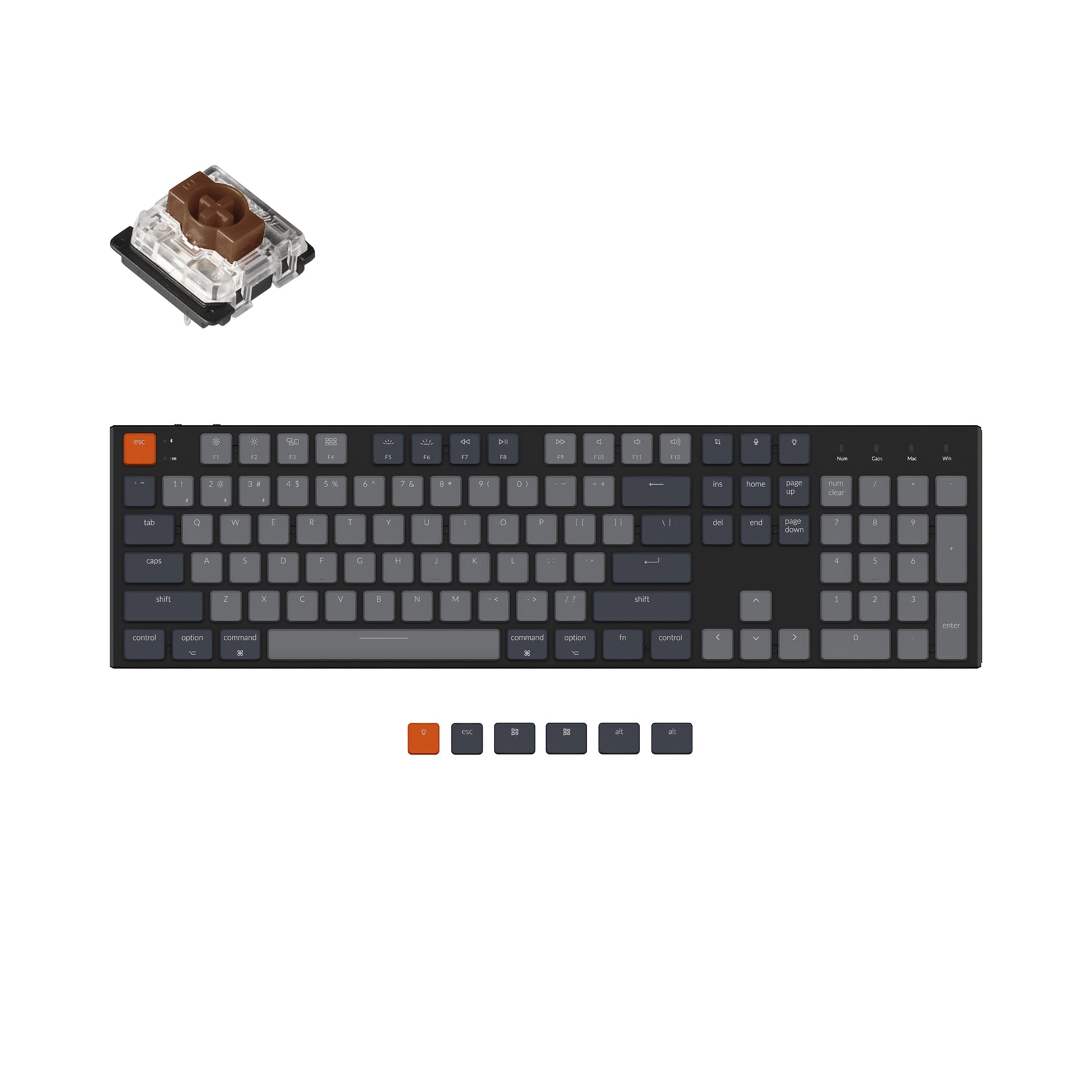 Clavier mécanique sans fil ultra fin Keychron K5 (disposition US ANSI)
