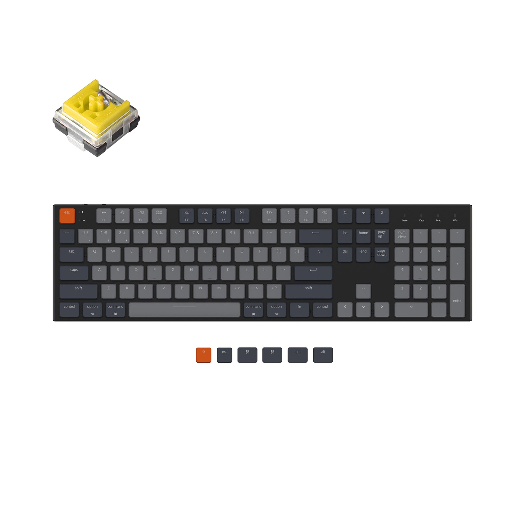 Clavier mécanique sans fil ultra fin Keychron K5 (disposition US ANSI)