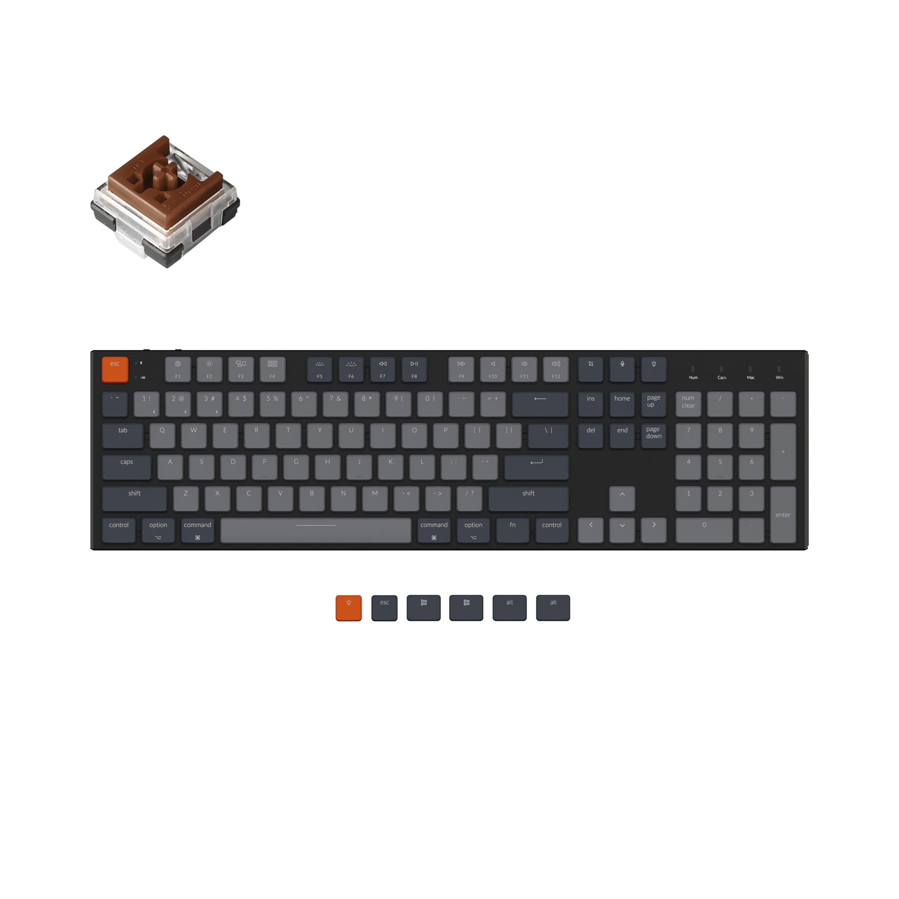 Clavier mécanique sans fil ultra fin Keychron K5 (disposition US ANSI)